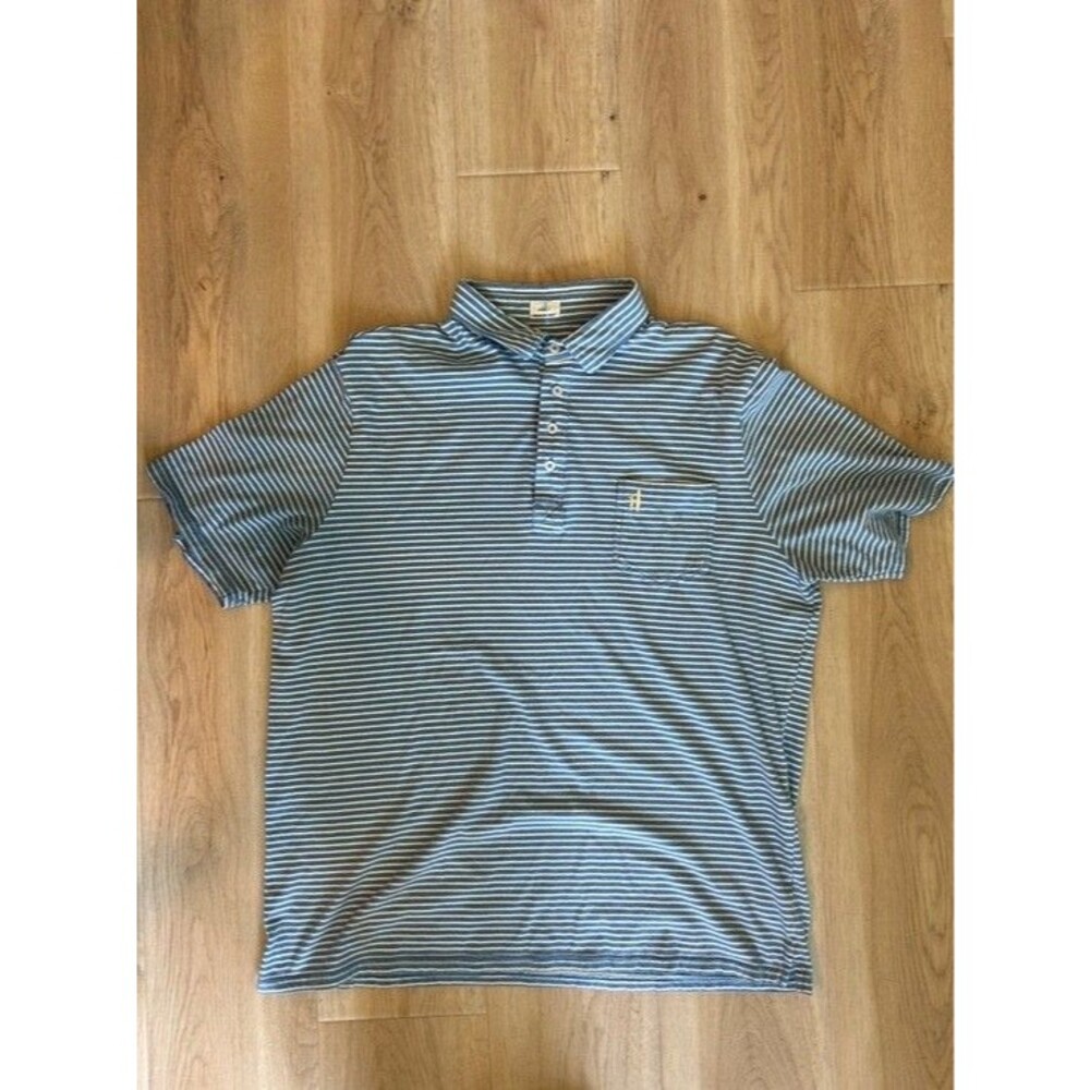 johnnie-O Striped Short-Sleeve Polo hangin out collection cotton casual polo